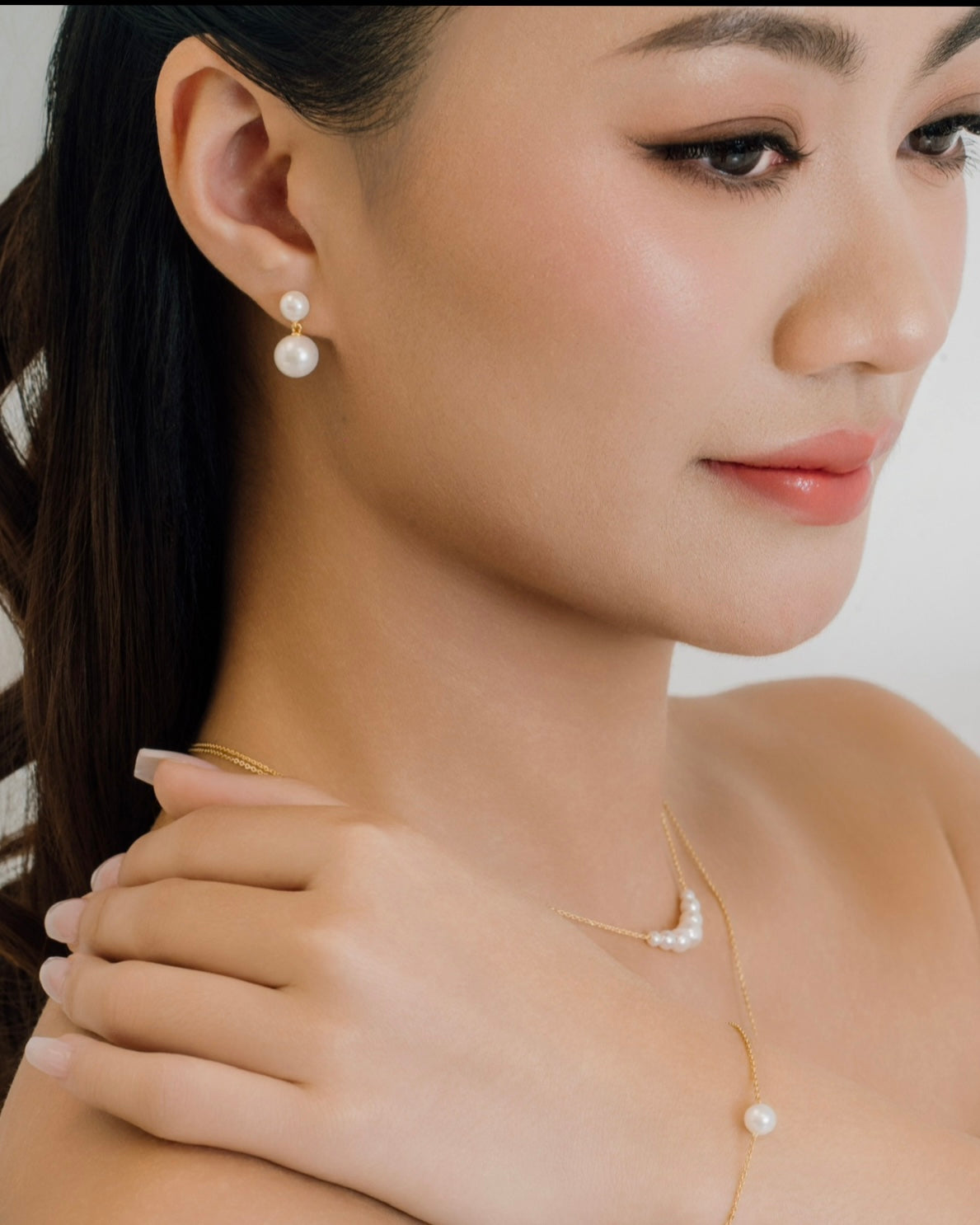 Evelyn Double Pearl Drops