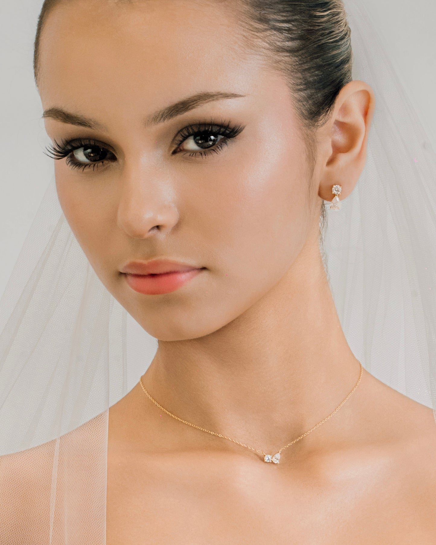 Sophie Round and Pear Cut Moissanite Necklace