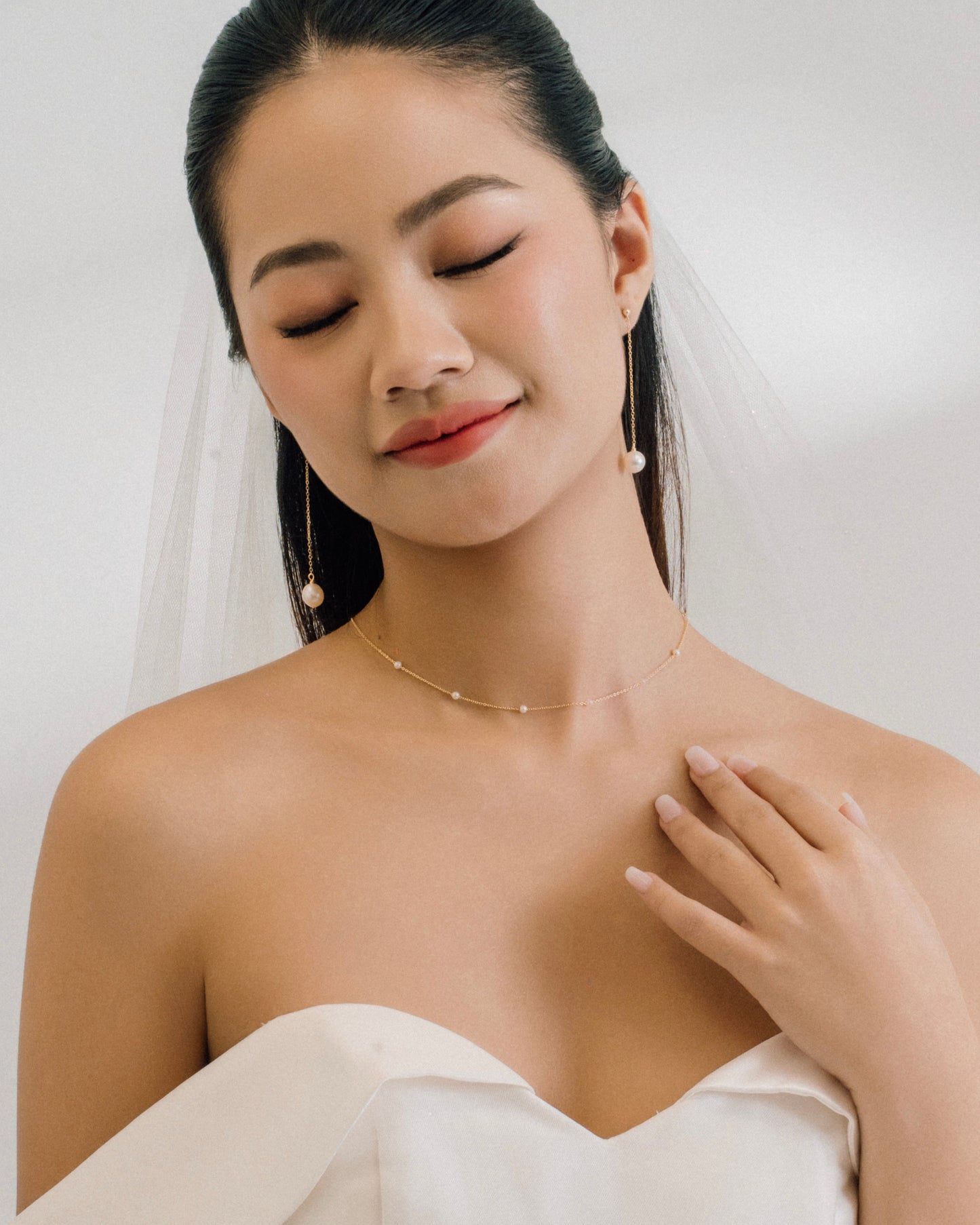 Aurora Pearl Station Necklace