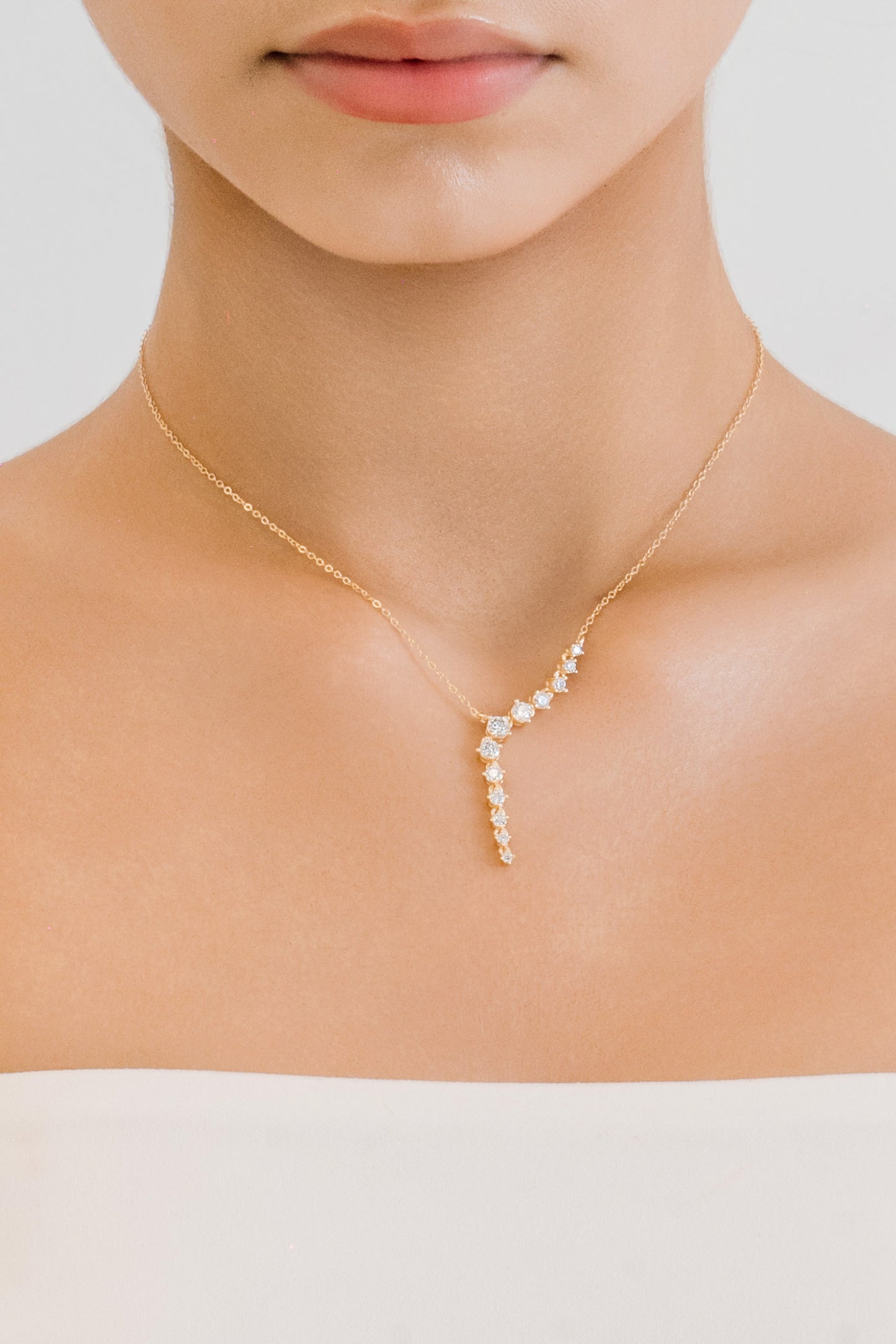 Mabel Lariat Moissanite Necklace