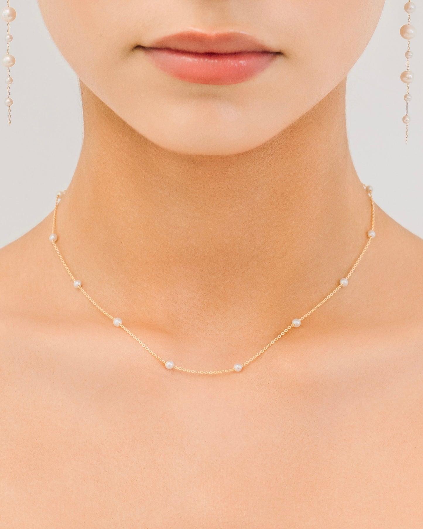 Aurora Pearl Station Necklace