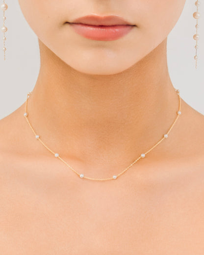 Aurora Pearl Station Necklace