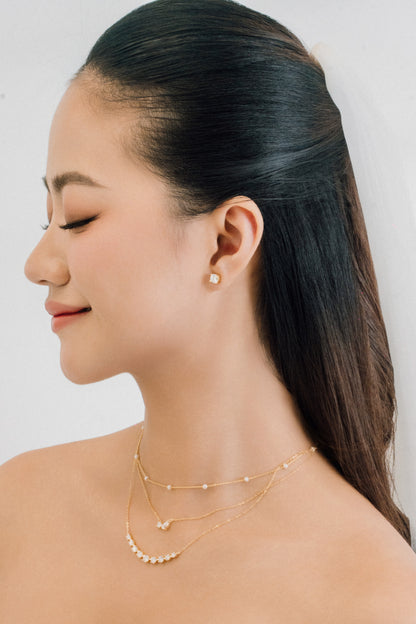 Sophie Round and Pear Cut Moissanite Necklace