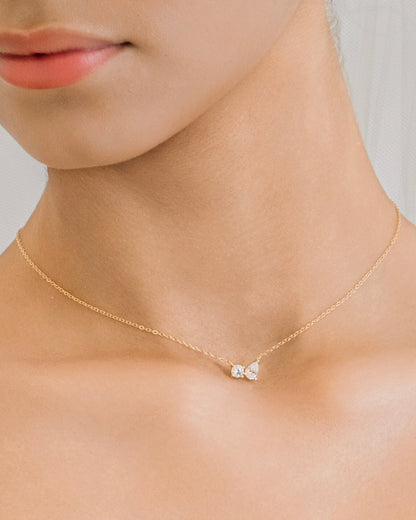 Sophie Round and Pear Cut Moissanite Necklace